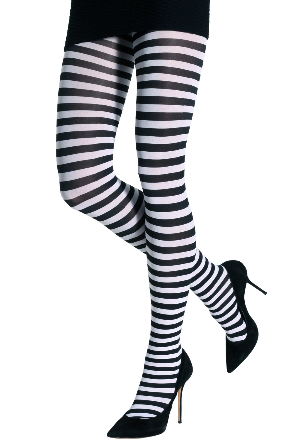 Two Toned Horizontal Stripes Tights, Timeless Styles, Women