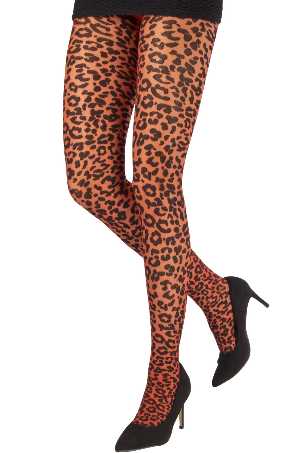 Womens Emilio Cavallini Leopard Printed Tights Black