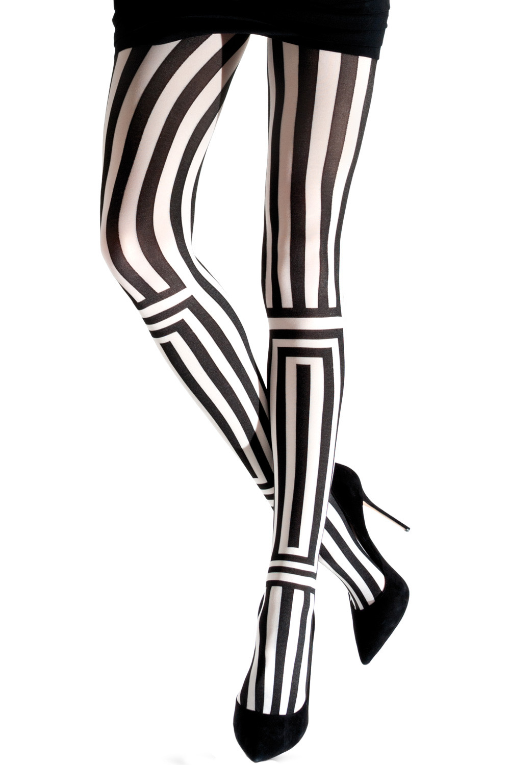 Two Toned Optical Tights, Timeless Styles, Women