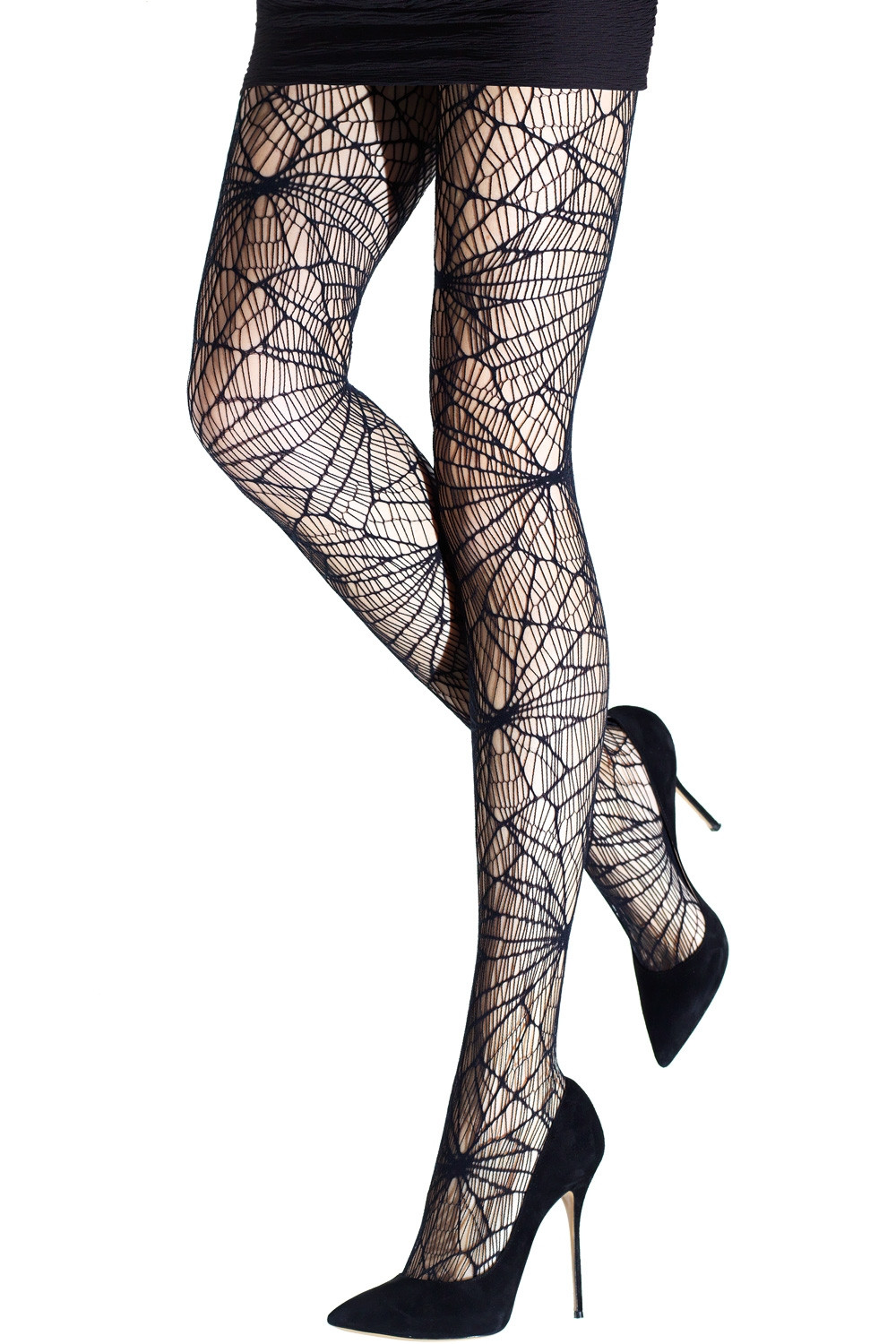Women's Black Banded Gothic Tights