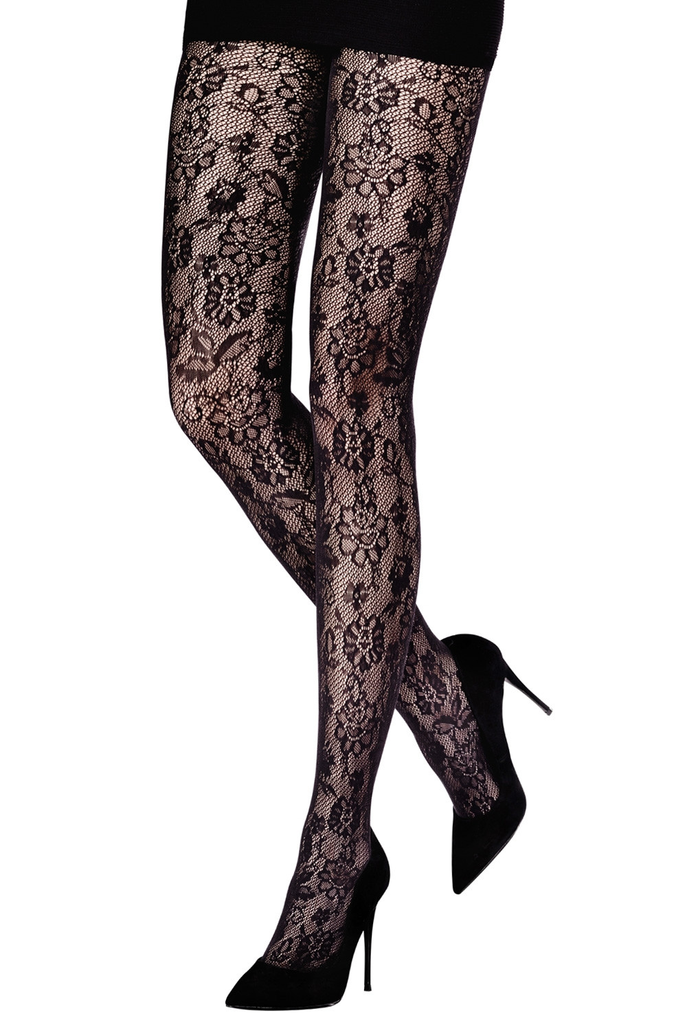 Womens Floral Vine Hipster Leggings With Lace Detailing Sexy Gothic Girls  Tights And Pantyhose In Black And White From Baldwing, $10.65 | DHgate.Com