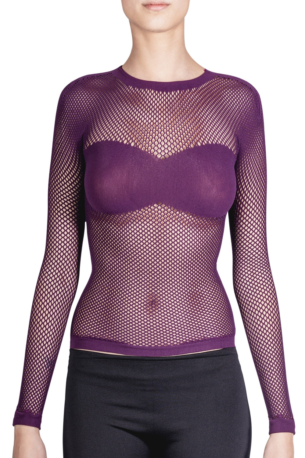 Purple fishnet top clearance