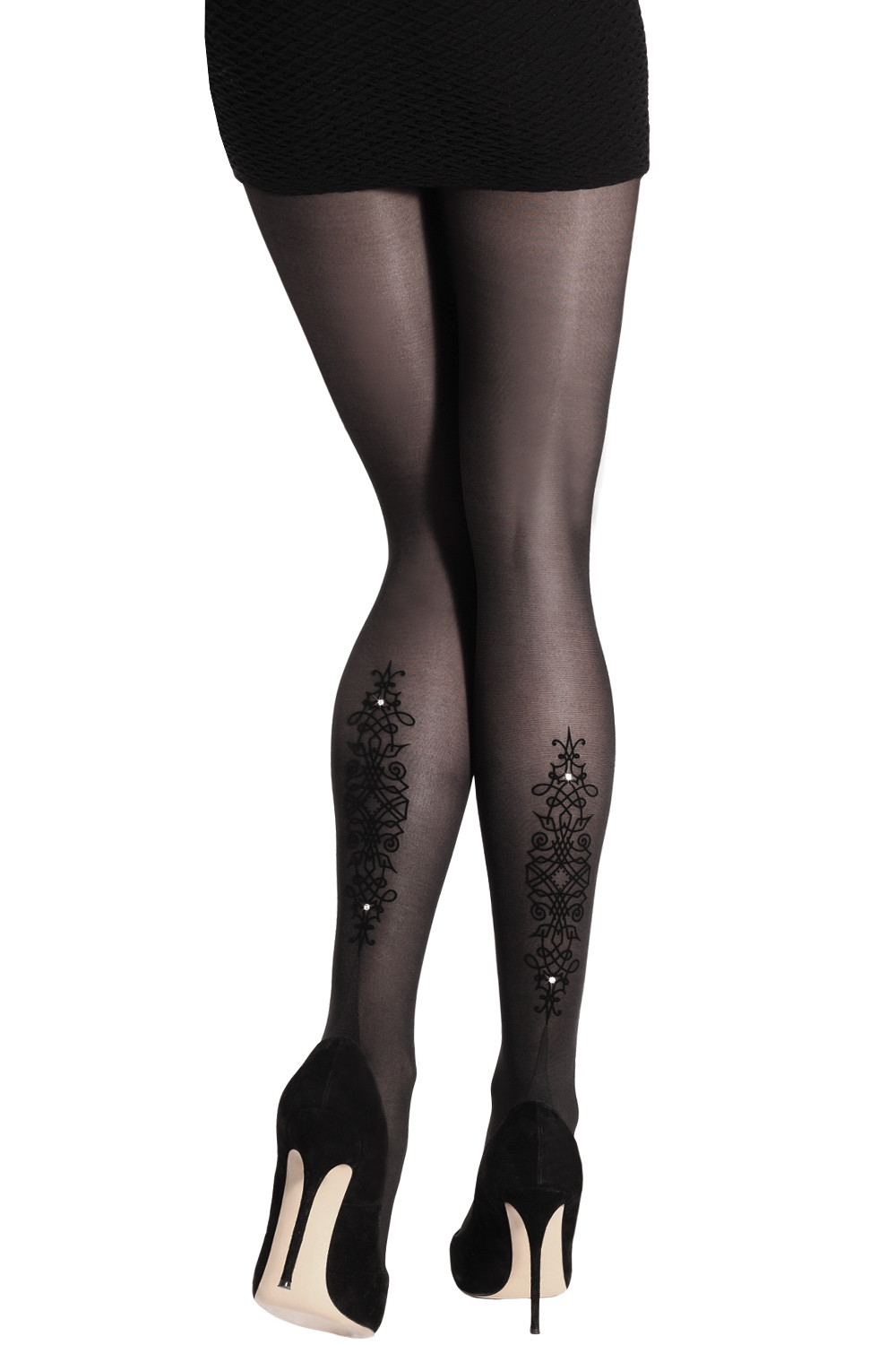 Luxury Tights With Flock and Crystal, Tights & Hosiery, Women