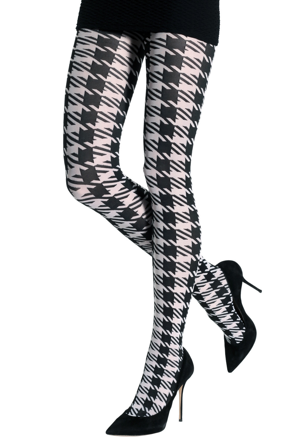 TWO TONED HOUNDSTOOTH TIGHTS
