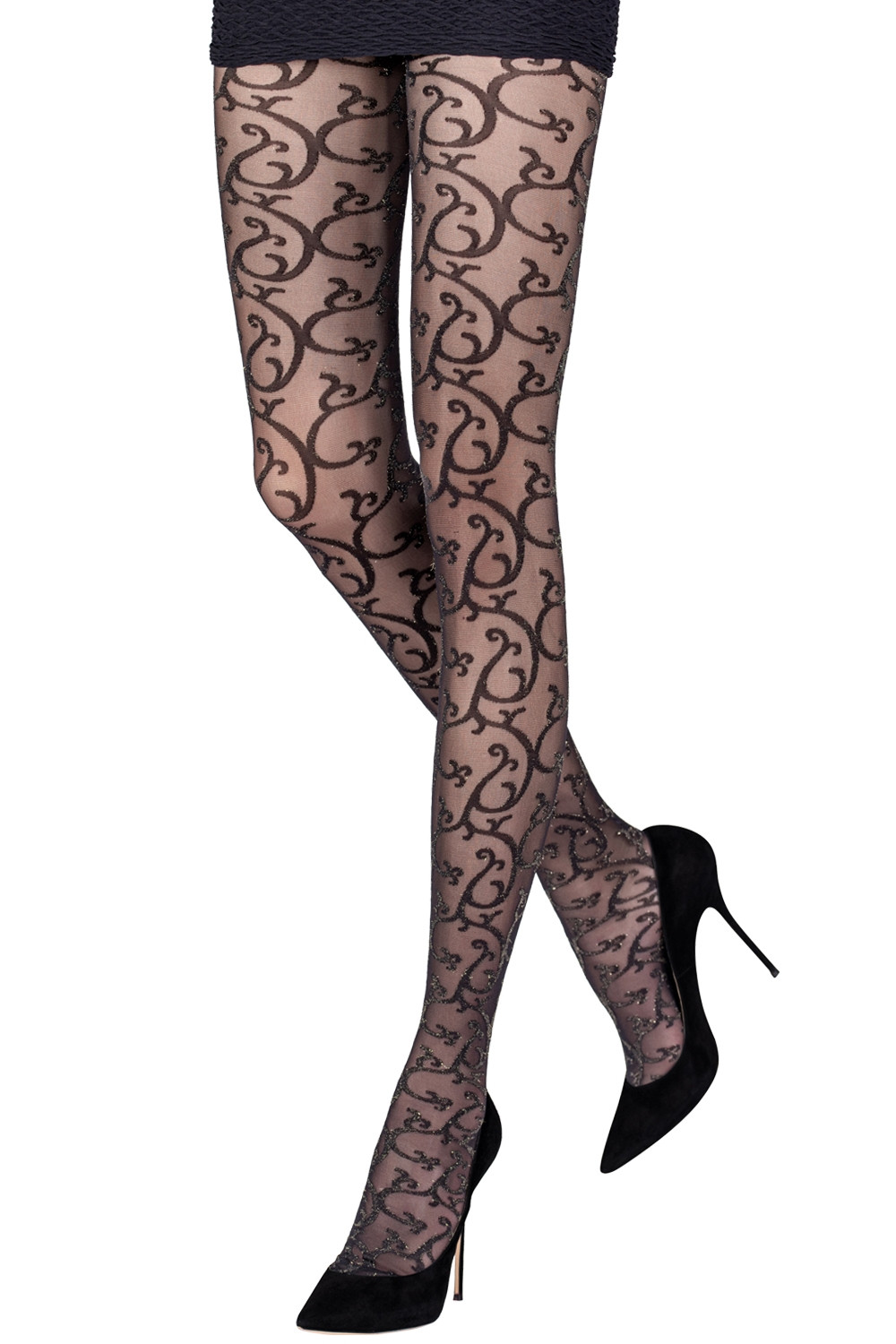 METALLIZED SQUIGGLES TIGHTS 