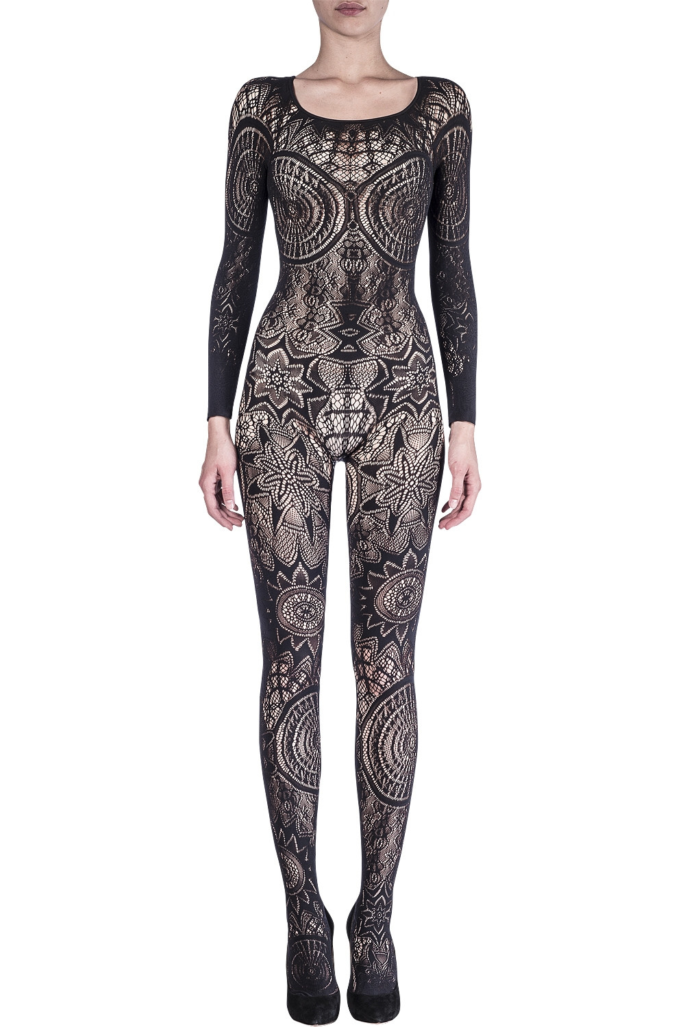 Spiderweb Bodysuit With Cover Up Band, Jumpsuits, Women