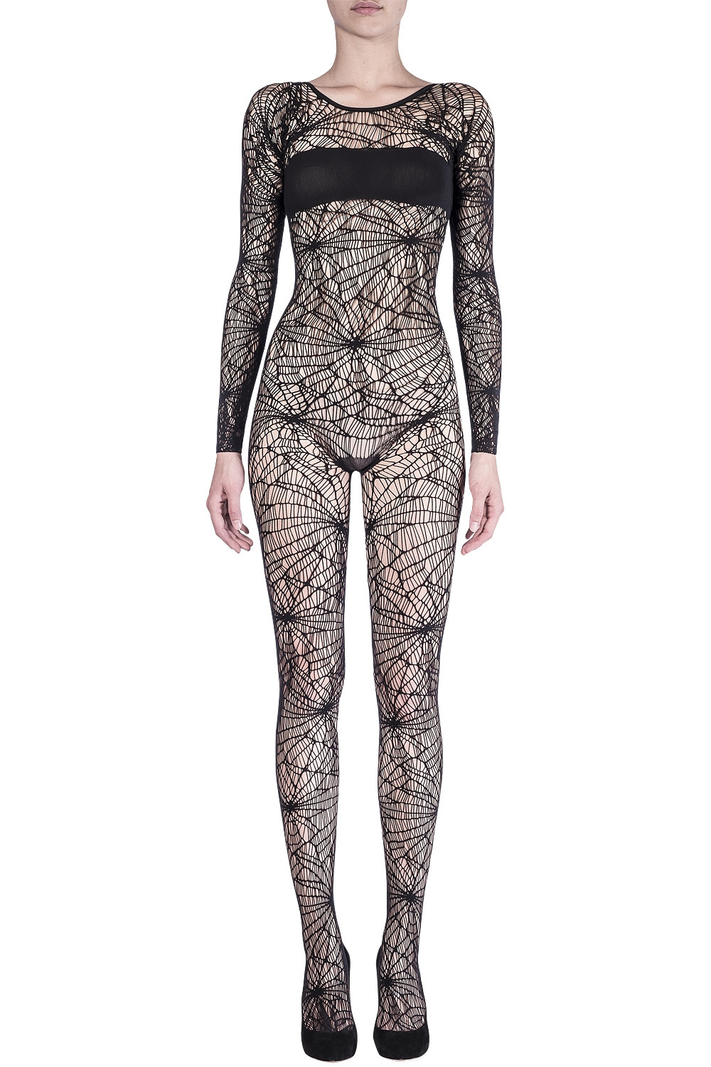 SPIDERWEB BODYSUIT WITH COVER UP BAND