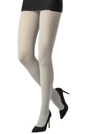 RIBBED VISCOSE/CASHMERE TIGHTS