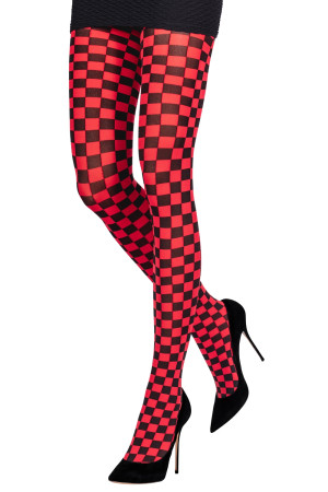 OPTICAL CHECKERED TIGHTS