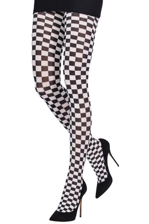 OPTICAL CHECKERED TIGHTS