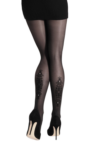 LUXURY TIGHTS WITH FLOCK AND CRYSTAL