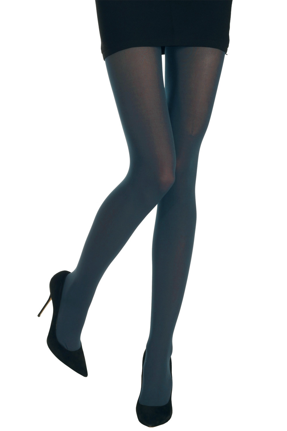Collant da donna con cerniera sul cavallo calze velate collant elastici tinta unita leggings, Grigio 9, L