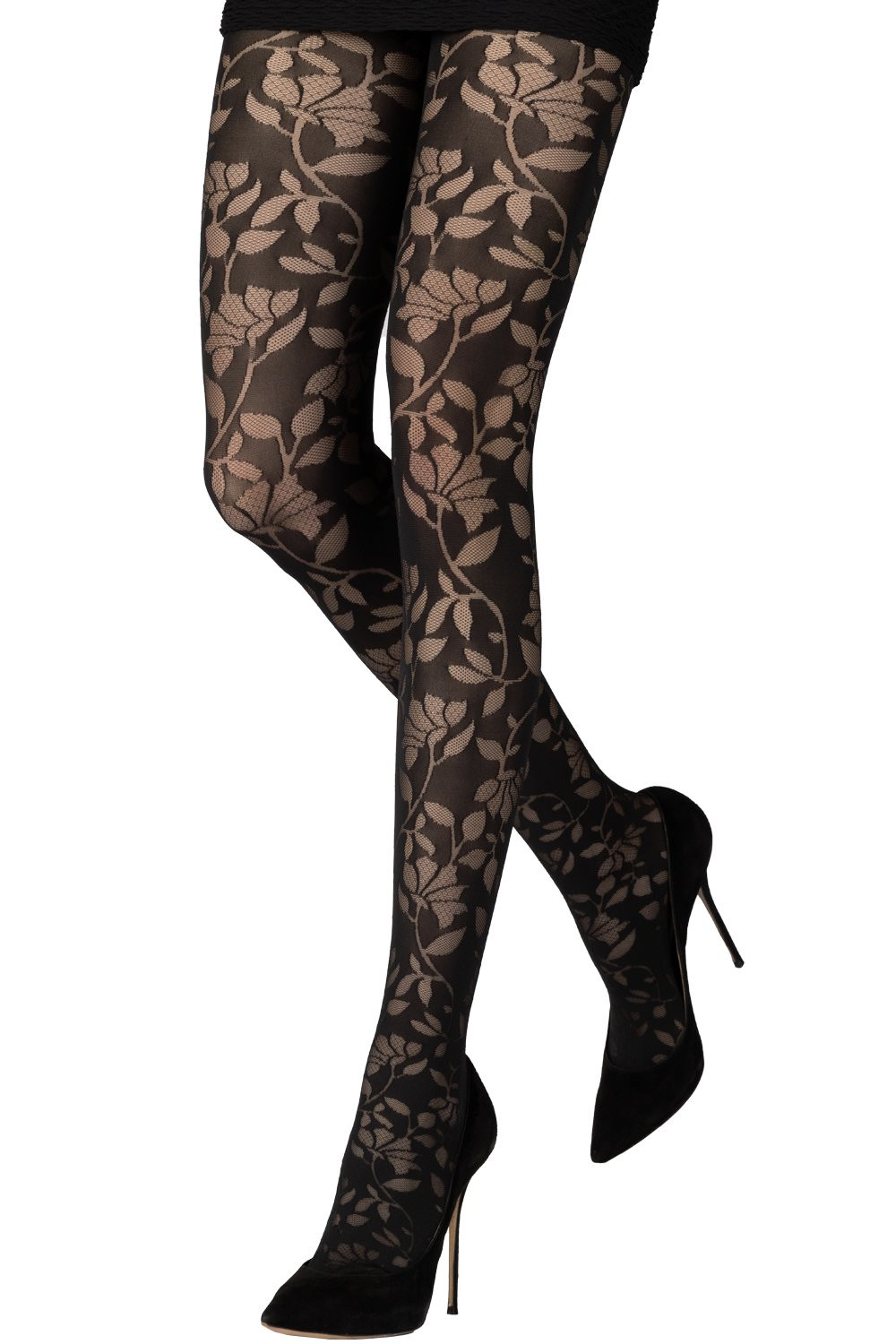 MeeQee Collant da Donna Fantasia a Rete 2 Paia Floreale Sexy Vita Alta Elastico Calze Aderenti Ultrasottili Pizzo